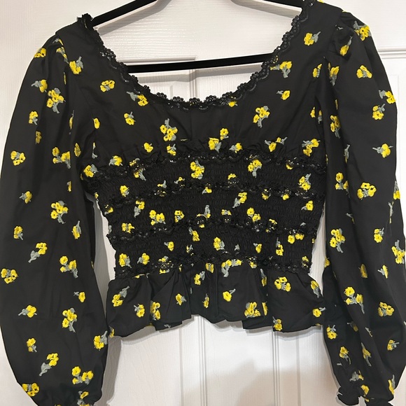 NWT Sister Jane Pasture Embroidered Puff Sleeve Floral Top Size‎ XL - Picture 6 of 10